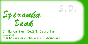 szironka deak business card